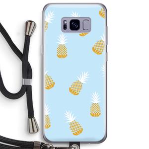 CaseCompany Ananasjes: Samsung Galaxy S8 Plus Transparant Hoesje met koord