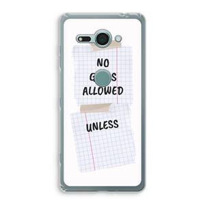 CaseCompany No Girls Allowed Unless: Sony Xperia XZ2 Compact Transparant Hoesje