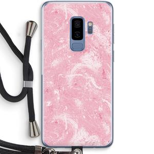 CaseCompany Abstract Painting Pink: Samsung Galaxy S9 Plus Transparant Hoesje met koord