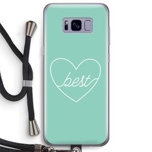 CaseCompany Best heart pastel: Samsung Galaxy S8 Plus Transparant Hoesje met koord