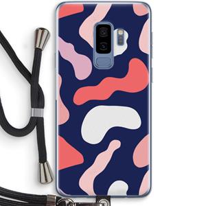 CaseCompany Memphis Shapes Pink: Samsung Galaxy S9 Plus Transparant Hoesje met koord