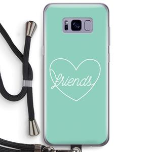 CaseCompany Friends heart pastel: Samsung Galaxy S8 Plus Transparant Hoesje met koord
