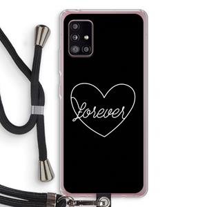CaseCompany Forever heart black: Samsung Galaxy A51 5G Transparant Hoesje met koord