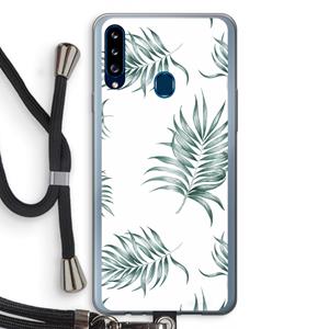 CaseCompany Simple leaves: Samsung Galaxy A20s Transparant Hoesje met koord