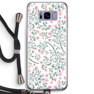 CaseCompany Sierlijke bloemen: Samsung Galaxy S8 Plus Transparant Hoesje met koord