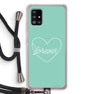 CaseCompany Forever heart pastel: Samsung Galaxy A51 5G Transparant Hoesje met koord