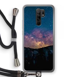 CaseCompany Travel to space: Xiaomi Redmi 9 Transparant Hoesje met koord