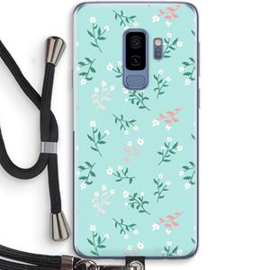 CaseCompany Small white flowers: Samsung Galaxy S9 Plus Transparant Hoesje met koord
