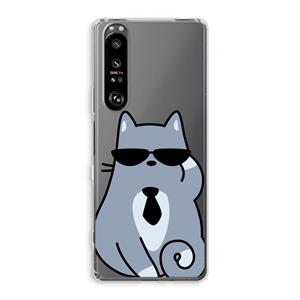 CaseCompany Cool cat: Sony Xperia 1 III Transparant Hoesje