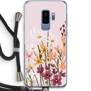 CaseCompany Painted wildflowers: Samsung Galaxy S9 Plus Transparant Hoesje met koord