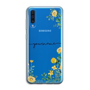 CaseCompany Gele bloemen: Samsung Galaxy A50 Transparant Hoesje