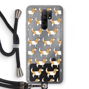 CaseCompany Doggy: Xiaomi Redmi 9 Transparant Hoesje met koord