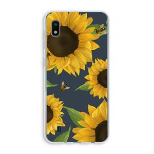 CaseCompany Sunflower and bees: Samsung Galaxy A10 Transparant Hoesje