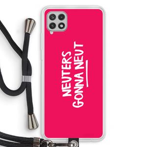 CaseCompany Neuters (roze): Samsung Galaxy A22 4G Transparant Hoesje met koord
