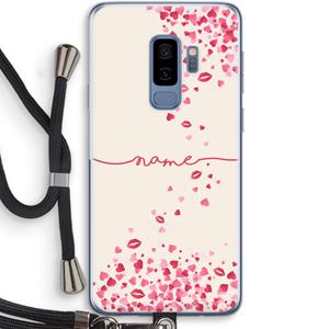 CaseCompany Hartjes en kusjes: Samsung Galaxy S9 Plus Transparant Hoesje met koord