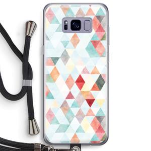 CaseCompany Gekleurde driehoekjes pastel: Samsung Galaxy S8 Plus Transparant Hoesje met koord