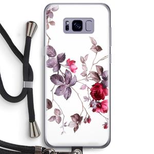 CaseCompany Mooie bloemen: Samsung Galaxy S8 Plus Transparant Hoesje met koord