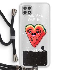 CaseCompany One In A Melon: Samsung Galaxy A22 4G Transparant Hoesje met koord