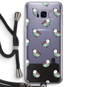 CaseCompany Vogeltjes: Samsung Galaxy S8 Plus Transparant Hoesje met koord