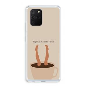 CaseCompany Aggressively drinks coffee: Samsung Galaxy S10 Lite Transparant Hoesje