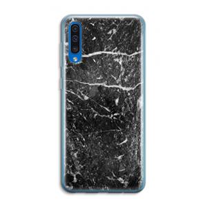 CaseCompany Zwart marmer: Samsung Galaxy A50 Transparant Hoesje