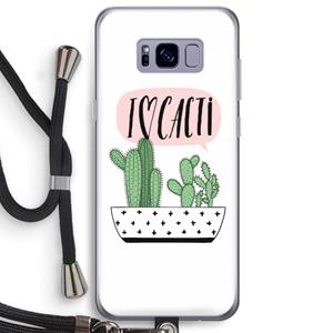 CaseCompany I love cacti: Samsung Galaxy S8 Plus Transparant Hoesje met koord