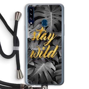 CaseCompany Stay wild: Samsung Galaxy A20s Transparant Hoesje met koord