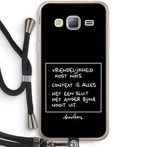 CaseCompany Mijn Motto's: Samsung Galaxy J3 (2016) Transparant Hoesje met koord