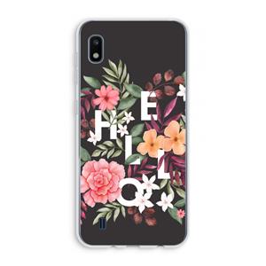 CaseCompany Hello in flowers: Samsung Galaxy A10 Transparant Hoesje