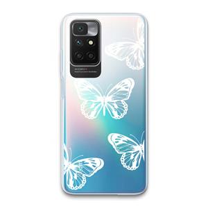 CaseCompany White butterfly: Xiaomi Redmi 10 Transparant Hoesje