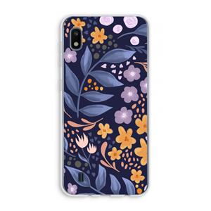 CaseCompany Flowers with blue leaves: Samsung Galaxy A10 Transparant Hoesje