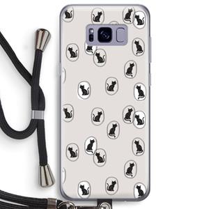 CaseCompany Miauw: Samsung Galaxy S8 Plus Transparant Hoesje met koord