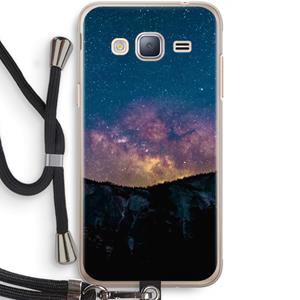 CaseCompany Travel to space: Samsung Galaxy J3 (2016) Transparant Hoesje met koord
