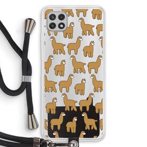 CaseCompany Alpacas: Samsung Galaxy A22 4G Transparant Hoesje met koord