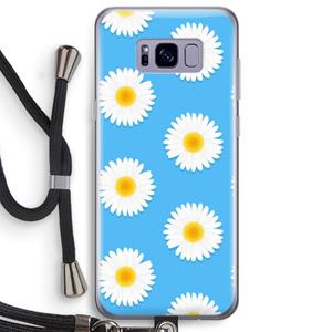CaseCompany Margrietjes: Samsung Galaxy S8 Plus Transparant Hoesje met koord