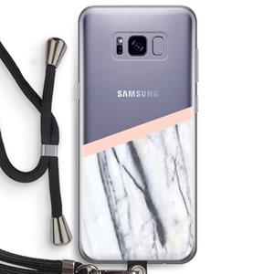 CaseCompany A touch of peach: Samsung Galaxy S8 Plus Transparant Hoesje met koord