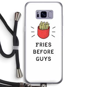 CaseCompany Fries before guys: Samsung Galaxy S8 Plus Transparant Hoesje met koord