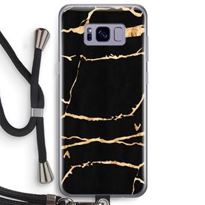 CaseCompany Gouden marmer: Samsung Galaxy S8 Plus Transparant Hoesje met koord