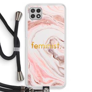 CaseCompany Feminist: Samsung Galaxy A22 4G Transparant Hoesje met koord