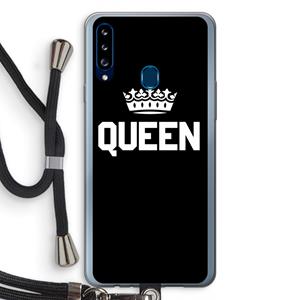 CaseCompany Queen zwart: Samsung Galaxy A20s Transparant Hoesje met koord