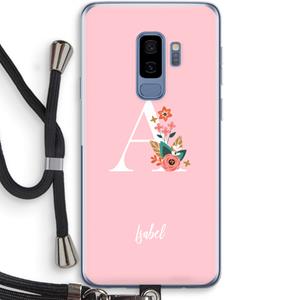 CaseCompany Pink Bouquet: Samsung Galaxy S9 Plus Transparant Hoesje met koord