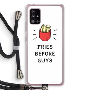 CaseCompany Fries before guys: Samsung Galaxy A51 5G Transparant Hoesje met koord