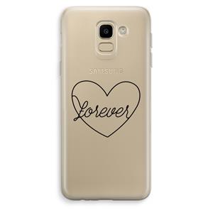 CaseCompany Forever heart black: Samsung Galaxy J6 (2018) Transparant Hoesje