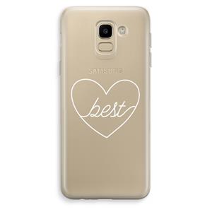 CaseCompany Best heart pastel: Samsung Galaxy J6 (2018) Transparant Hoesje