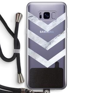 CaseCompany Marmeren pijlen: Samsung Galaxy S8 Plus Transparant Hoesje met koord