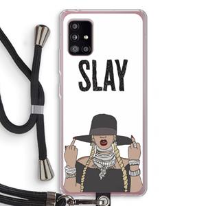 CaseCompany Slay All Day: Samsung Galaxy A51 5G Transparant Hoesje met koord