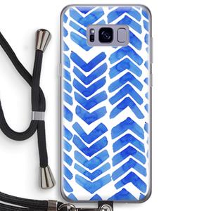 CaseCompany Blauwe pijlen: Samsung Galaxy S8 Plus Transparant Hoesje met koord