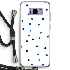 CaseCompany Blauwe stippen: Samsung Galaxy S8 Plus Transparant Hoesje met koord