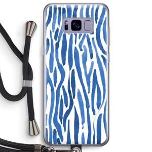 CaseCompany Blauwe nerven: Samsung Galaxy S8 Plus Transparant Hoesje met koord
