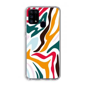 CaseCompany Colored Zebra: Samsung Galaxy M31 Transparant Hoesje
